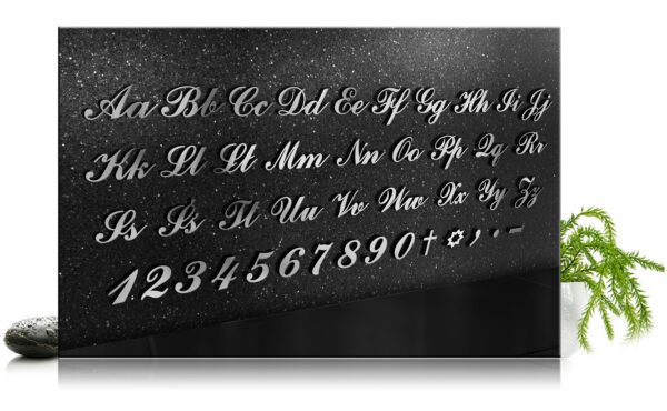 alfabet Corsivo łączone satyna litery nagrobne ze stali nierdzewnej