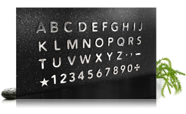 alfabet Modern poler litery nagrobne ze stali nierdzewnej