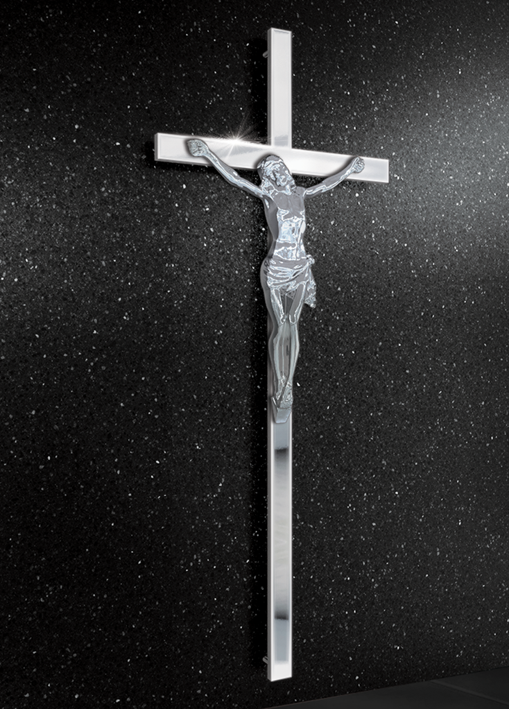 Nowoczesny wiszący krzyż ze stali nierdzewnej na nagrobku
