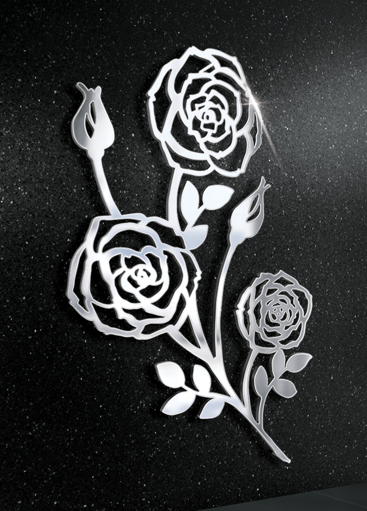 Stalowa dekoracja nagrobna w kształcie rosnącej róży