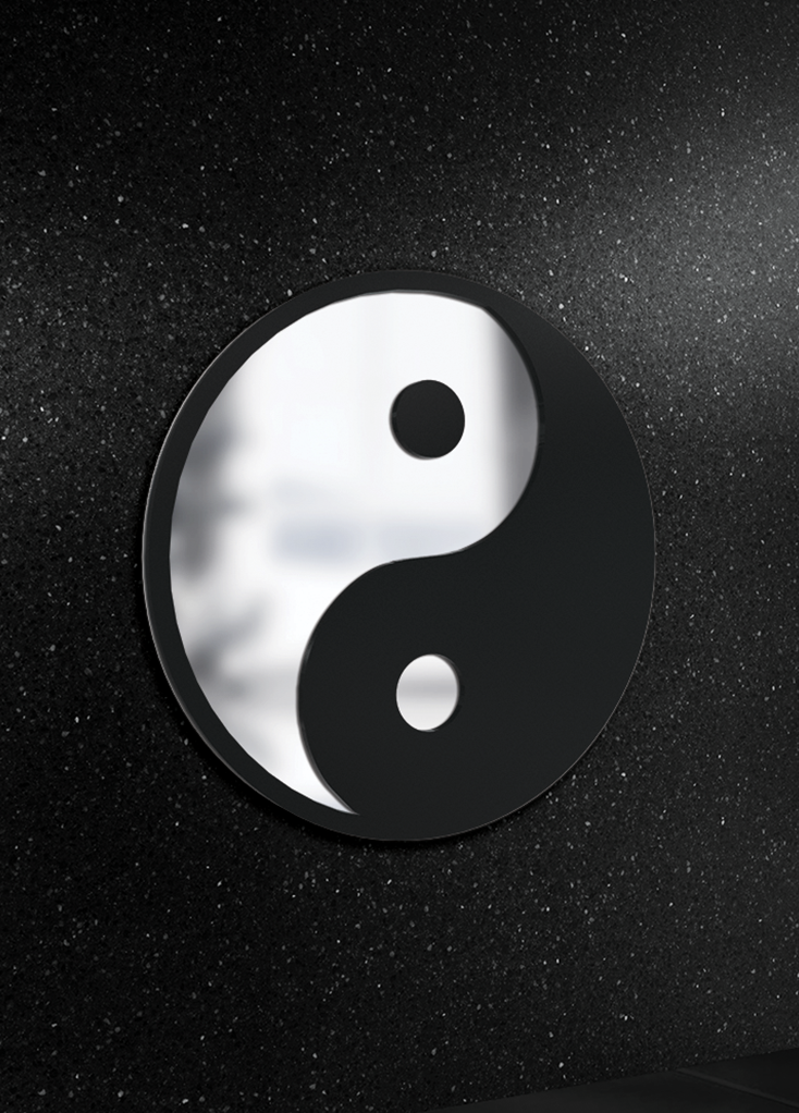 Stalowy ornament Yin-Yang na nagrobek, symbol równowagi