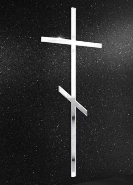 Minimalistyczny krzyż wiszący ze stali nierdzewnej dla nagrobka